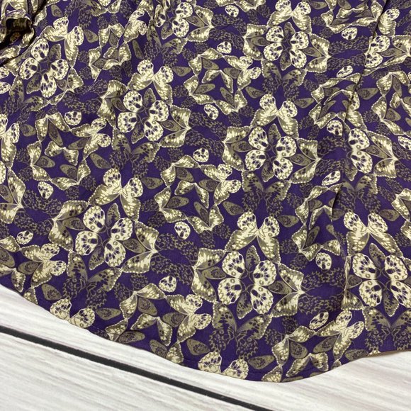 Joie Zambezi Blouse Blue Butterfly Silk Top - Picture 5 of 14